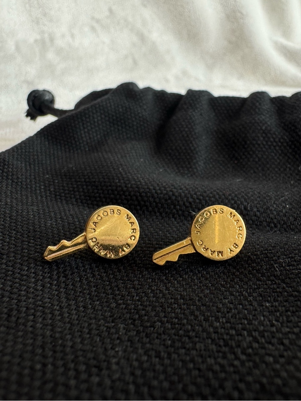 Marc Jacobs Gold-tone Key Stud Earrings